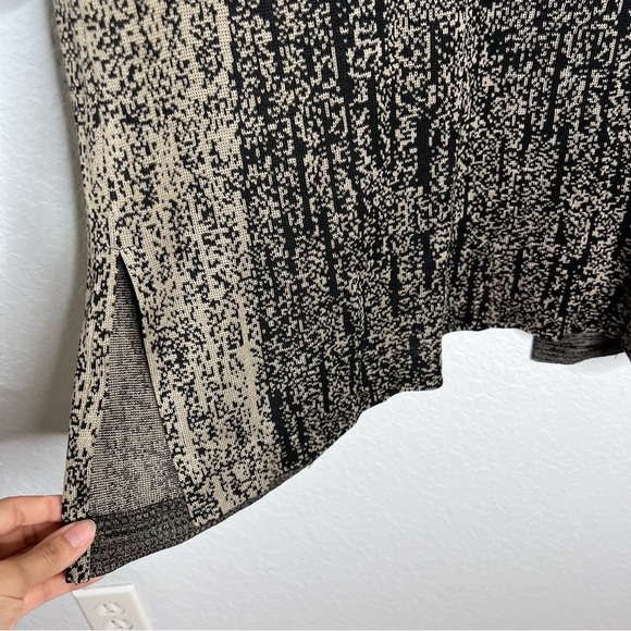 Ming Wang Cardigan Women Small Sweater Mid Length Tan Black 3/4 Sleeve Knit B6 - Picture 6 of 11